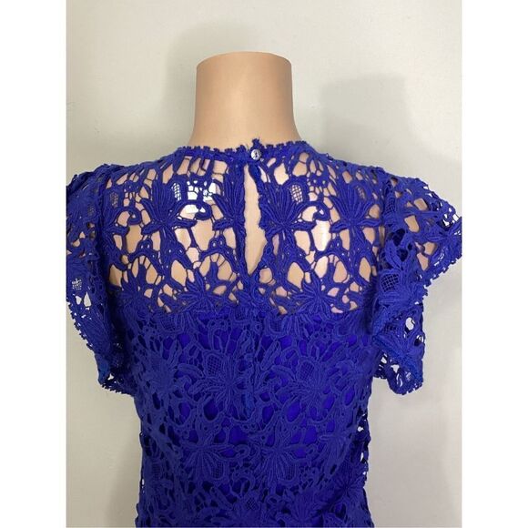 New. VELVET blue Lace-Guipure Dress. Small. Retails $179 Neimans - Picture 9 of 13